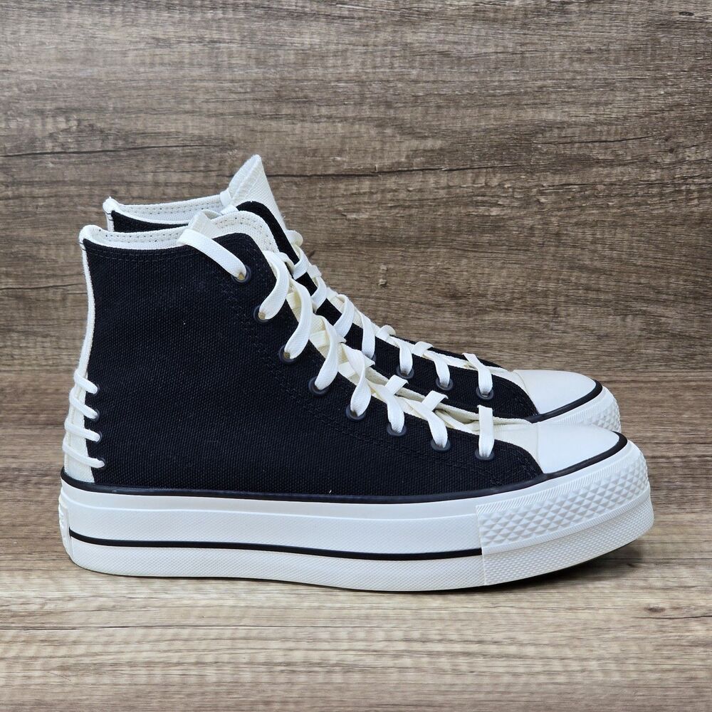 Converse Chuck Taylor All Star Lift High Women's Sz 6 Black Off White Shoes NEW